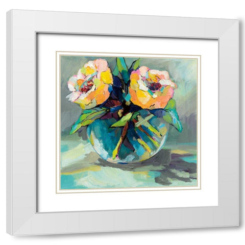 Twins White Modern Wood Framed Art Print with Double Matting by Vertentes, Jeanette