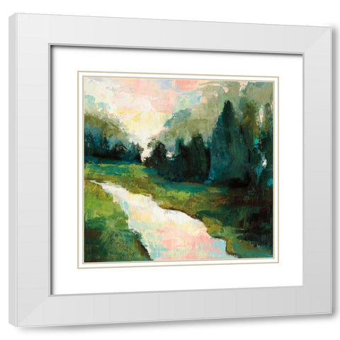 River Walk White Modern Wood Framed Art Print with Double Matting by Vertentes, Jeanette