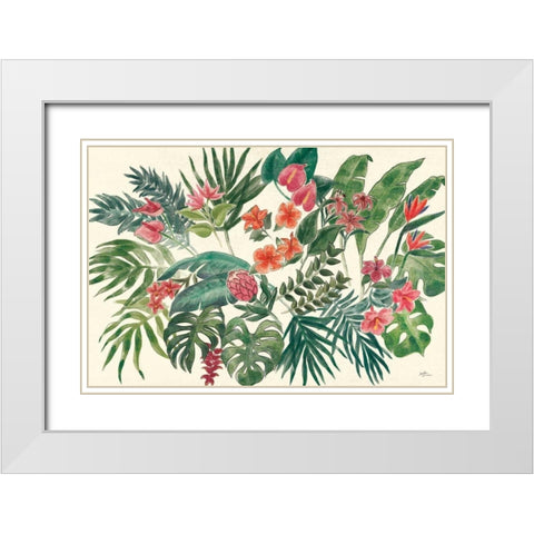 Jungle Vibes VI Leaves White Modern Wood Framed Art Print with Double Matting by Penner, Janelle