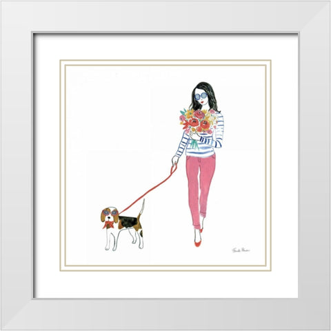 Fun Times I White Modern Wood Framed Art Print with Double Matting by Zaman, Farida