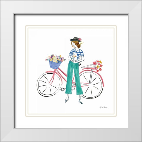 Fun Times II  White Modern Wood Framed Art Print with Double Matting by Zaman, Farida