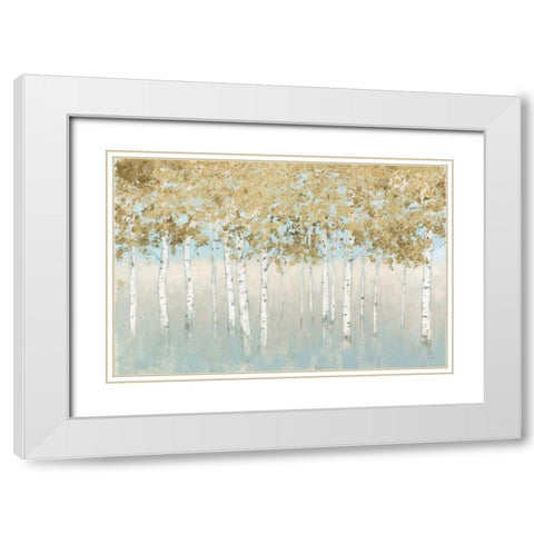 Shimmering Forest White Modern Wood Framed Art Print with Double Matting by Wiens, James