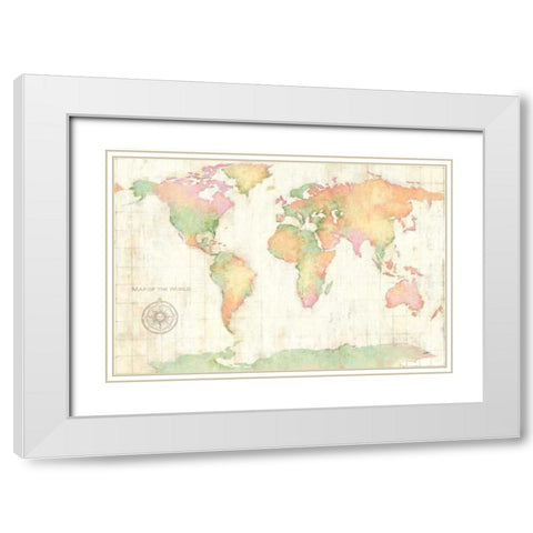 Bright World White Modern Wood Framed Art Print with Double Matting by Purinton, Julia
