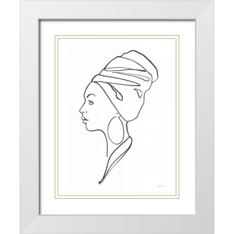Aretta White Modern Wood Framed Art Print with Double Matting by Tillmon, Avery