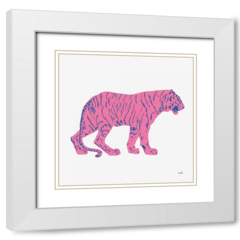 Hey Tiger I White Modern Wood Framed Art Print with Double Matting by Hershey, Moira