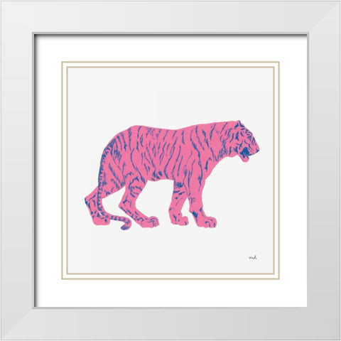 Hey Tiger I White Modern Wood Framed Art Print with Double Matting by Hershey, Moira