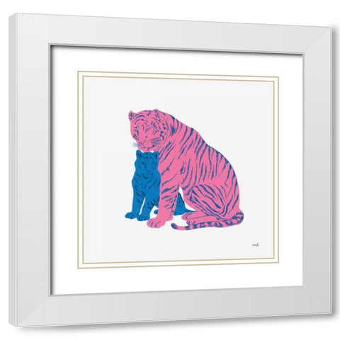 Hey Tiger II White Modern Wood Framed Art Print with Double Matting by Hershey, Moira