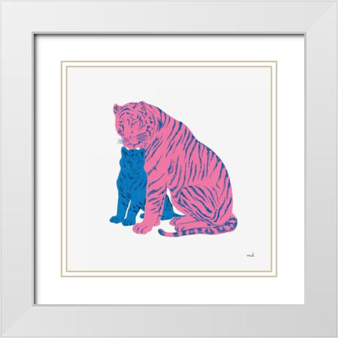 Hey Tiger II White Modern Wood Framed Art Print with Double Matting by Hershey, Moira