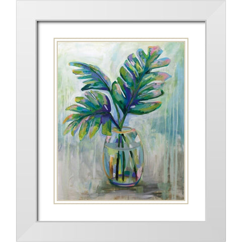 Palm Leaves II White Modern Wood Framed Art Print with Double Matting by Vertentes, Jeanette