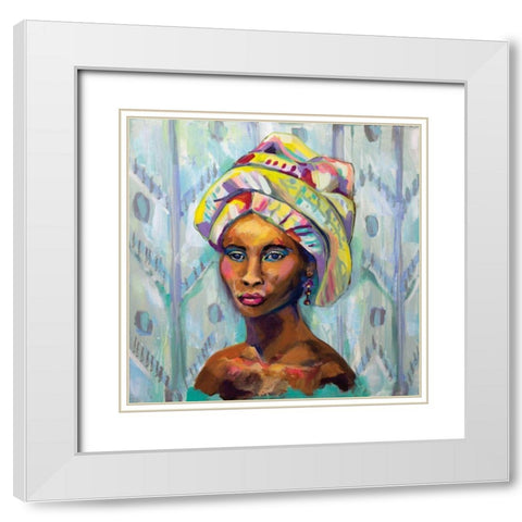 Queen White Modern Wood Framed Art Print with Double Matting by Vertentes, Jeanette