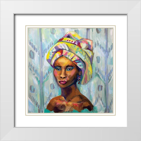 Queen White Modern Wood Framed Art Print with Double Matting by Vertentes, Jeanette