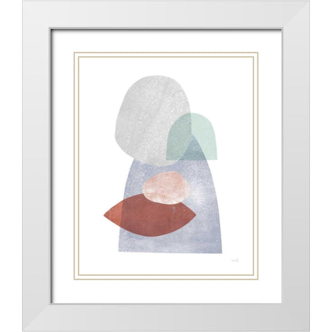 Whispers III Coral White Modern Wood Framed Art Print with Double Matting by Hershey, Moira