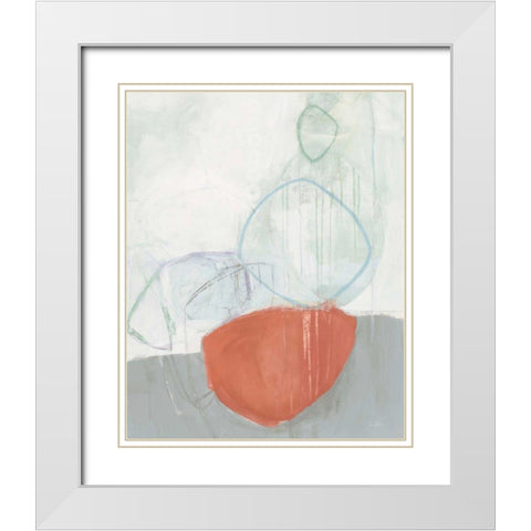 Circle Tower Light White Modern Wood Framed Art Print with Double Matting by Davies, Jane