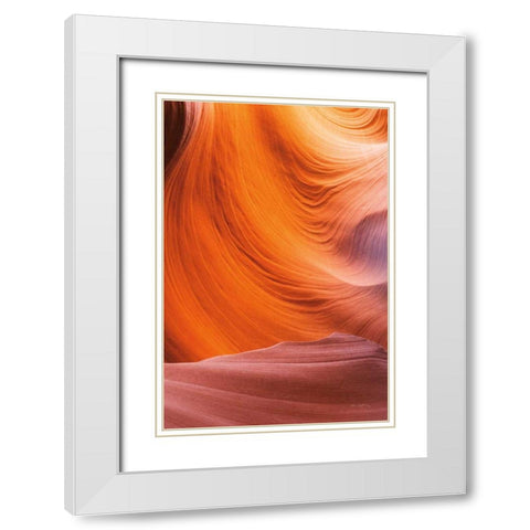 Lower Antelope Canyon VII White Modern Wood Framed Art Print with Double Matting by Majchrowicz, Alan