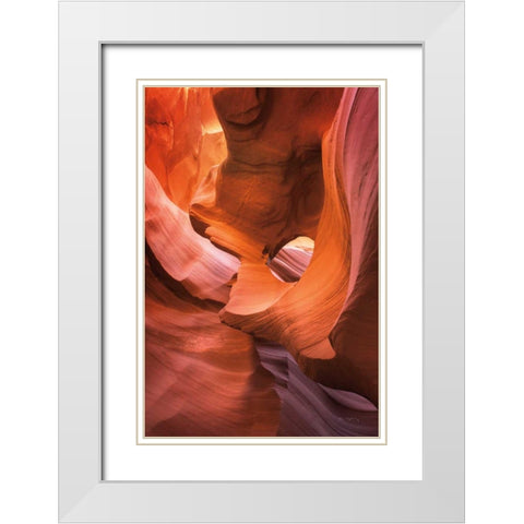 Lower Antelope Canyon IX White Modern Wood Framed Art Print with Double Matting by Majchrowicz, Alan