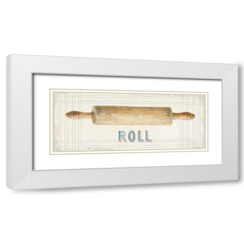 Floursack Kitchen Sign II White Modern Wood Framed Art Print with Double Matting by Nai, Danhui