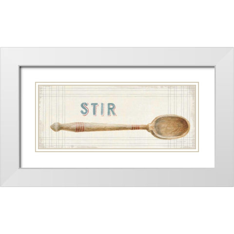 Floursack Kitchen Sign III White Modern Wood Framed Art Print with Double Matting by Nai, Danhui