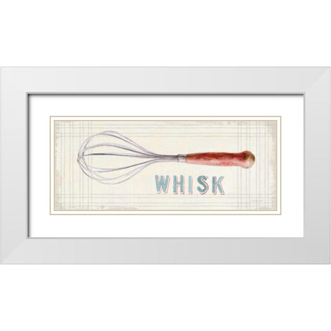 Floursack Kitchen Sign IV White Modern Wood Framed Art Print with Double Matting by Nai, Danhui