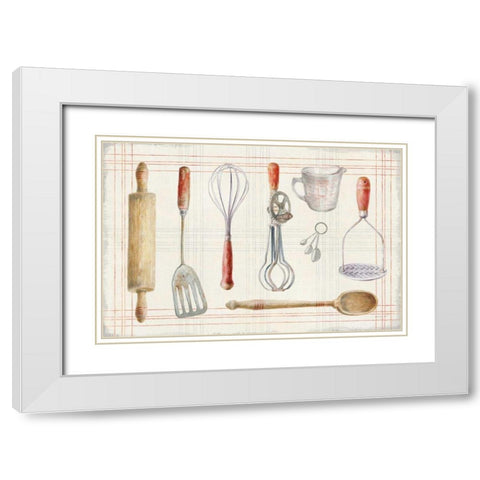 Floursack Kitchen IX White Modern Wood Framed Art Print with Double Matting by Nai, Danhui