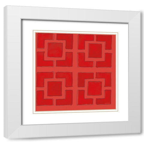 Fruit Stand Pattern IVA White Modern Wood Framed Art Print with Double Matting by Tavoletti, Anne
