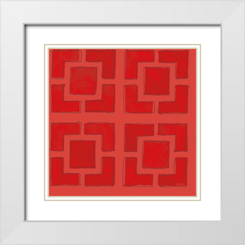 Fruit Stand Pattern IVA White Modern Wood Framed Art Print with Double Matting by Tavoletti, Anne