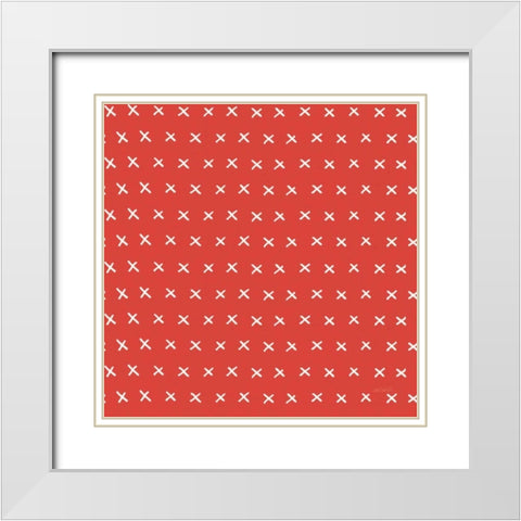 Fruit Stand Pattern VIB White Modern Wood Framed Art Print with Double Matting by Tavoletti, Anne