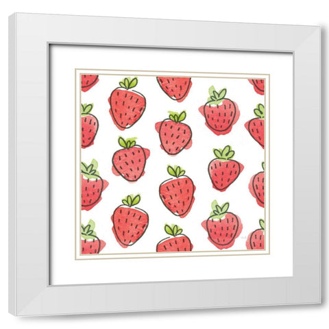 My Treat Pattern I White Modern Wood Framed Art Print with Double Matting by Hershey, Moira