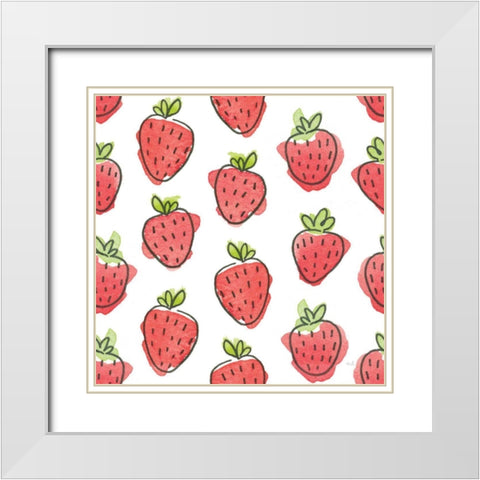 My Treat Pattern I White Modern Wood Framed Art Print with Double Matting by Hershey, Moira