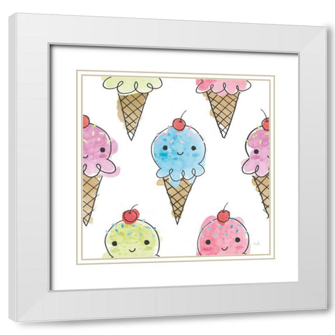 My Treat Pattern V White Modern Wood Framed Art Print with Double Matting by Hershey, Moira
