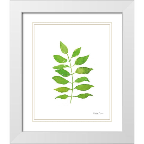 Fresh and Green IV White Modern Wood Framed Art Print with Double Matting by Zaman, Farida