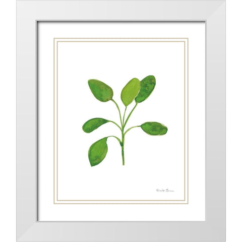 Fresh and Green VII White Modern Wood Framed Art Print with Double Matting by Zaman, Farida