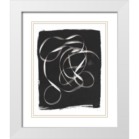 Nature By The Lake Ribbon II BW White Modern Wood Framed Art Print with Double Matting by Rhue, Piper