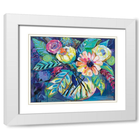 Happiness White Modern Wood Framed Art Print with Double Matting by Vertentes, Jeanette