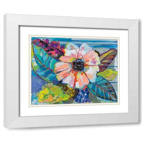 Island Flowers White Modern Wood Framed Art Print with Double Matting by Vertentes, Jeanette