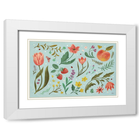 Spring Botanical I White Modern Wood Framed Art Print with Double Matting by Penner, Janelle