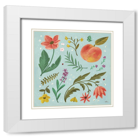 Spring Botanical II White Modern Wood Framed Art Print with Double Matting by Penner, Janelle