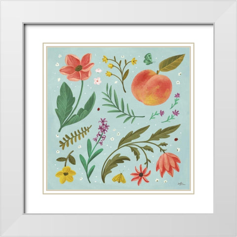 Spring Botanical II White Modern Wood Framed Art Print with Double Matting by Penner, Janelle