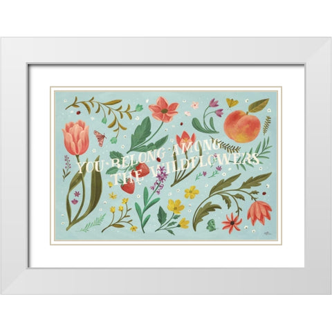 Spring Botanical IV White Modern Wood Framed Art Print with Double Matting by Penner, Janelle