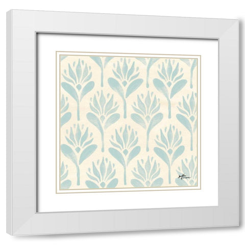 Spring Botanical Pattern IVA White Modern Wood Framed Art Print with Double Matting by Penner, Janelle