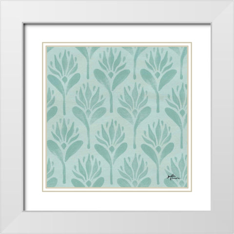 Spring Botanical Pattern VA White Modern Wood Framed Art Print with Double Matting by Penner, Janelle