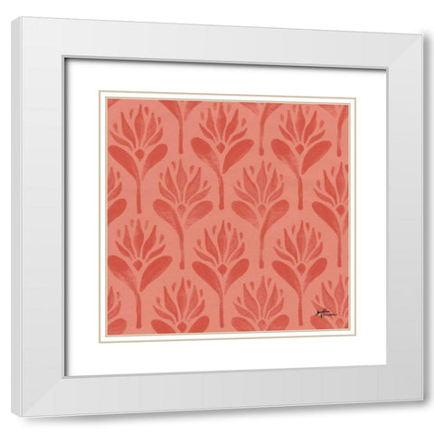 Spring Botanical Pattern VB White Modern Wood Framed Art Print with Double Matting by Penner, Janelle