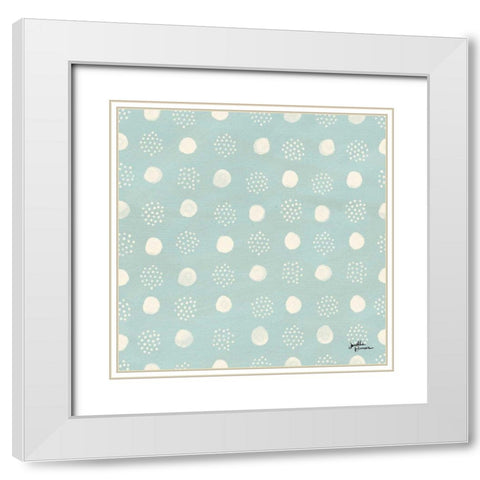 Spring Botanical Pattern VIA White Modern Wood Framed Art Print with Double Matting by Penner, Janelle