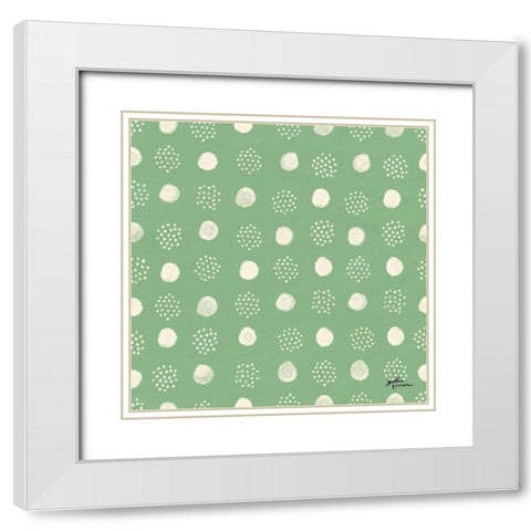 Spring Botanical Pattern VIC White Modern Wood Framed Art Print with Double Matting by Penner, Janelle