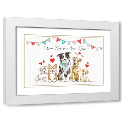 Paws of Love I White Modern Wood Framed Art Print with Double Matting by Grove, Beth