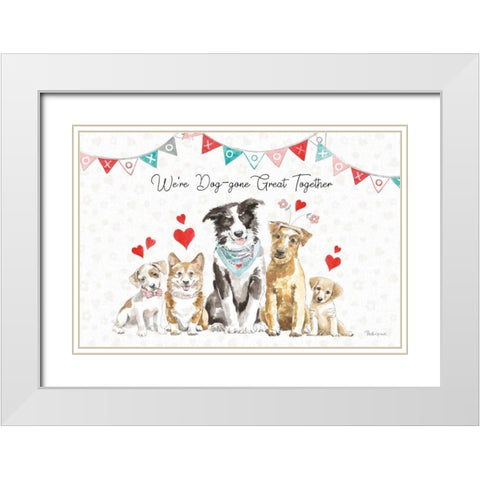 Paws of Love I White Modern Wood Framed Art Print with Double Matting by Grove, Beth
