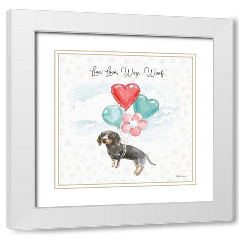Paws of Love V White Modern Wood Framed Art Print with Double Matting by Grove, Beth