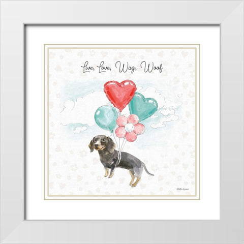 Paws of Love V White Modern Wood Framed Art Print with Double Matting by Grove, Beth