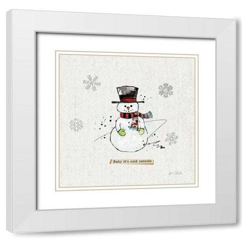 Thoughtfully Frozen II v2 White Modern Wood Framed Art Print with Double Matting by Pertiet, Katie
