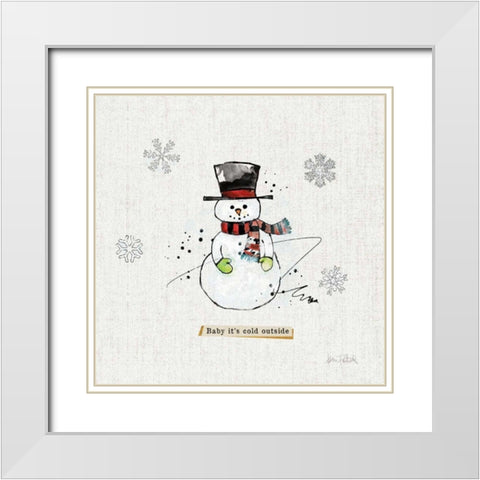 Thoughtfully Frozen II v2 White Modern Wood Framed Art Print with Double Matting by Pertiet, Katie