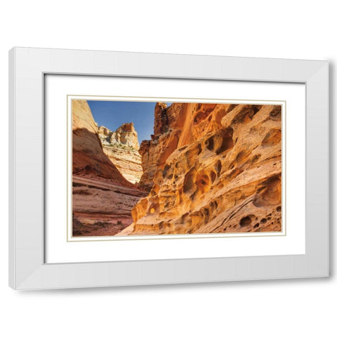 Crack Canyon I White Modern Wood Framed Art Print with Double Matting by Majchrowicz, Alan